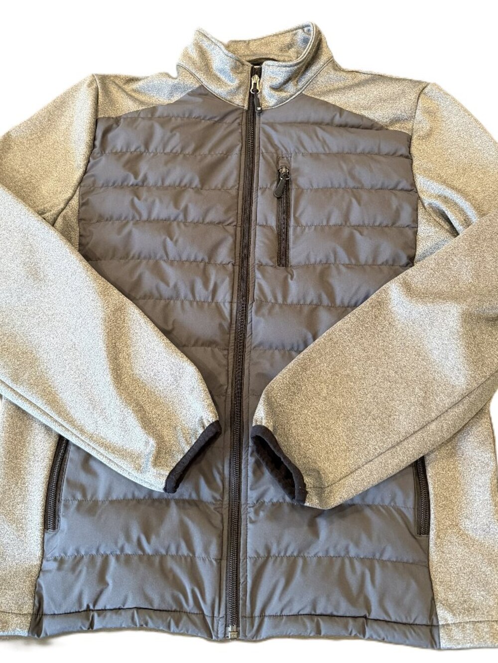 32 Degrees Cloudfill Men’s Gray Light Gray Insulated Zip Jacket Small